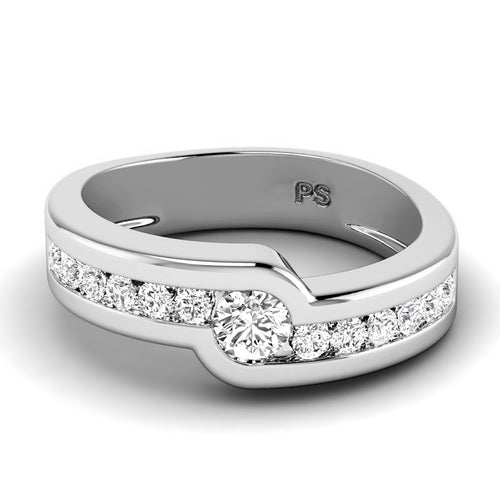 0.60 CT Round Cut Lab Grown Diamonds - Mens Wedding Band - Primestyle.com