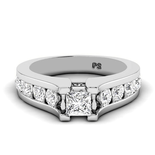 1.15-2.30 CT Round & Princess Cut Diamonds - Engagement Ring