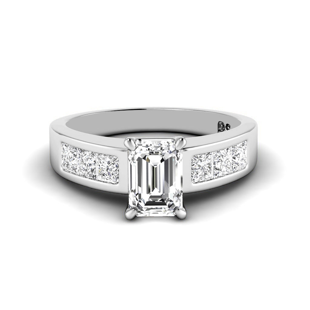 1.30-3.80 CT Princess &amp; Emerald Cut Lab Grown Diamonds - Engagement Ring