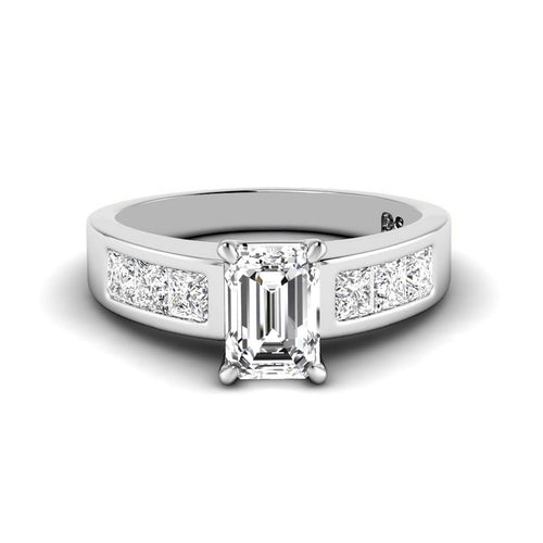 1.30 - 6.80 CT Emerald & Princess Cut Diamonds - Engagement Ring - Primestyle.com