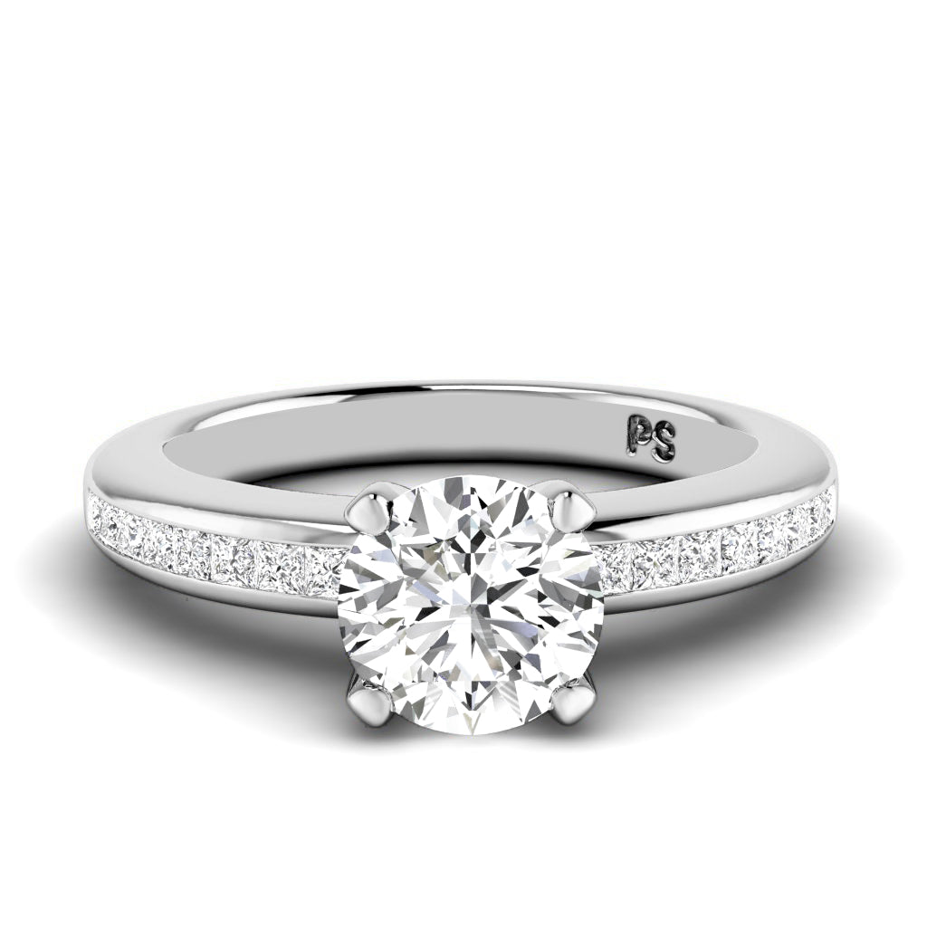 0.67-1.82 CT Princess &amp; Round Cut Diamonds - Engagement Ring