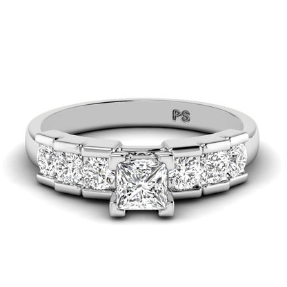 1.10-3.60 CT Round &amp; Princess Cut Lab Grown Diamonds - Engagement Ring