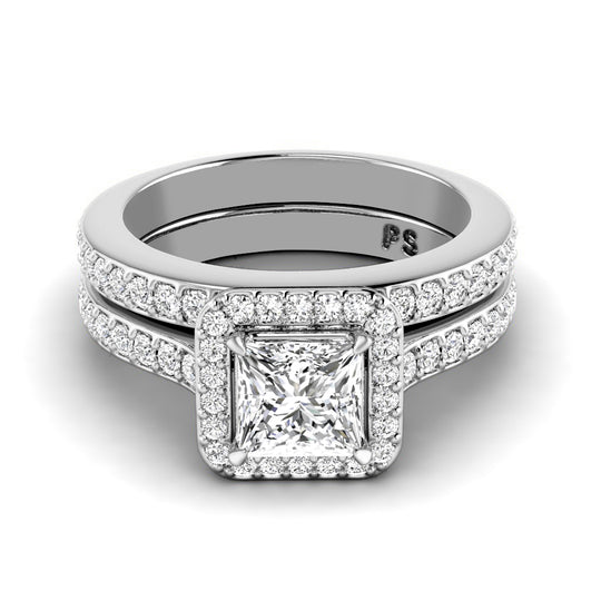 1.05-2.20 CT Round & Princess Cut Diamonds - Bridal Set