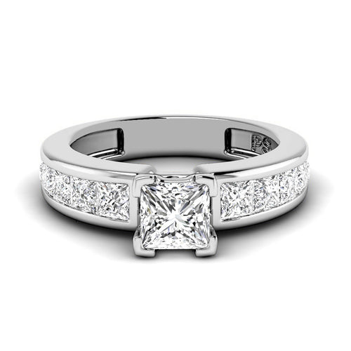 1.55-2.70 CT Princess Cut Natural Diamonds - Engagement Ring
