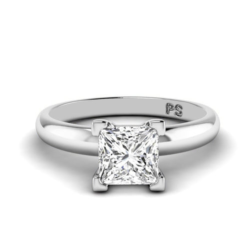 0.50 - 3.00 CT Princess Cut Lab Grown Diamonds - Solitaire Ring - Primestyle.com