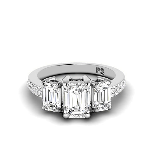 1.50-2.65 CT Round & Emerald Cut Diamonds - Engagement Ring