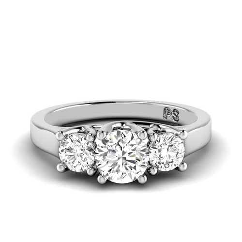0.90 CT Round Cut Diamonds - Three Stone Ring