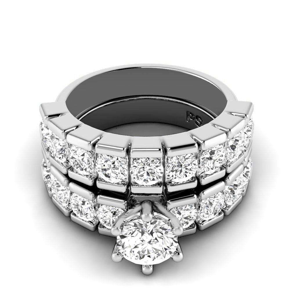 2.60-3.75 CT Round Cut Diamonds - Bridal Set