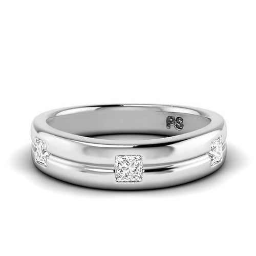 0.45 CT Princess Cut Lab Grown Diamonds - Wedding Band - Primestyle.com