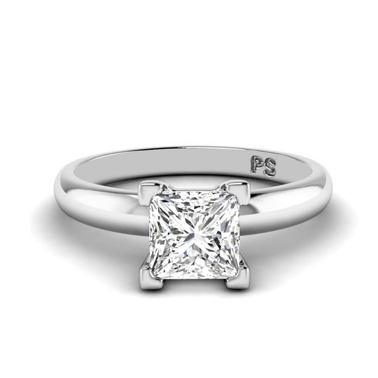 0.35-1.50 CT Princess Cut Diamonds - Solitaire Ring