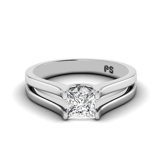0.35-1.50 CT Princess Cut Diamonds - Solitaire Ring