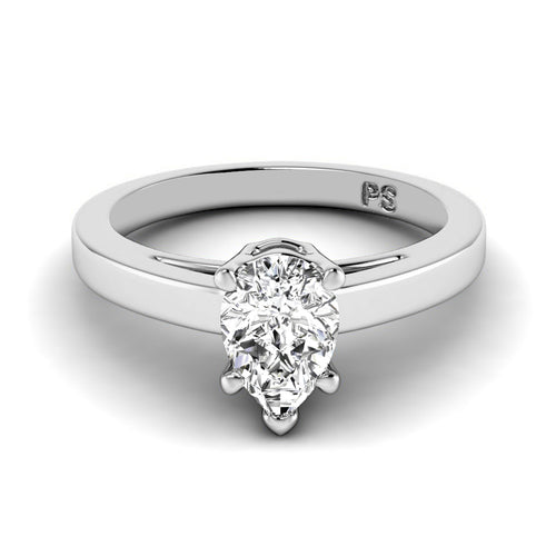 0.35-1.50 CT Pear Cut Diamonds - Solitaire Ring