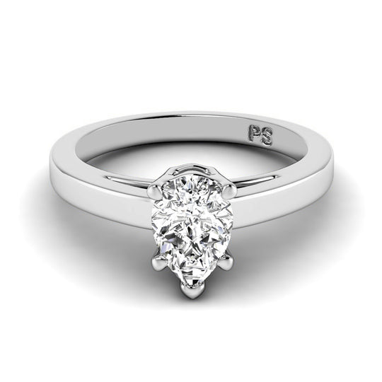 0.35-1.50 CT Pear Cut Diamonds - Solitaire Ring