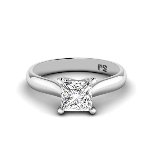 0.35-1.50 CT Princess Cut Diamonds - Solitaire Ring