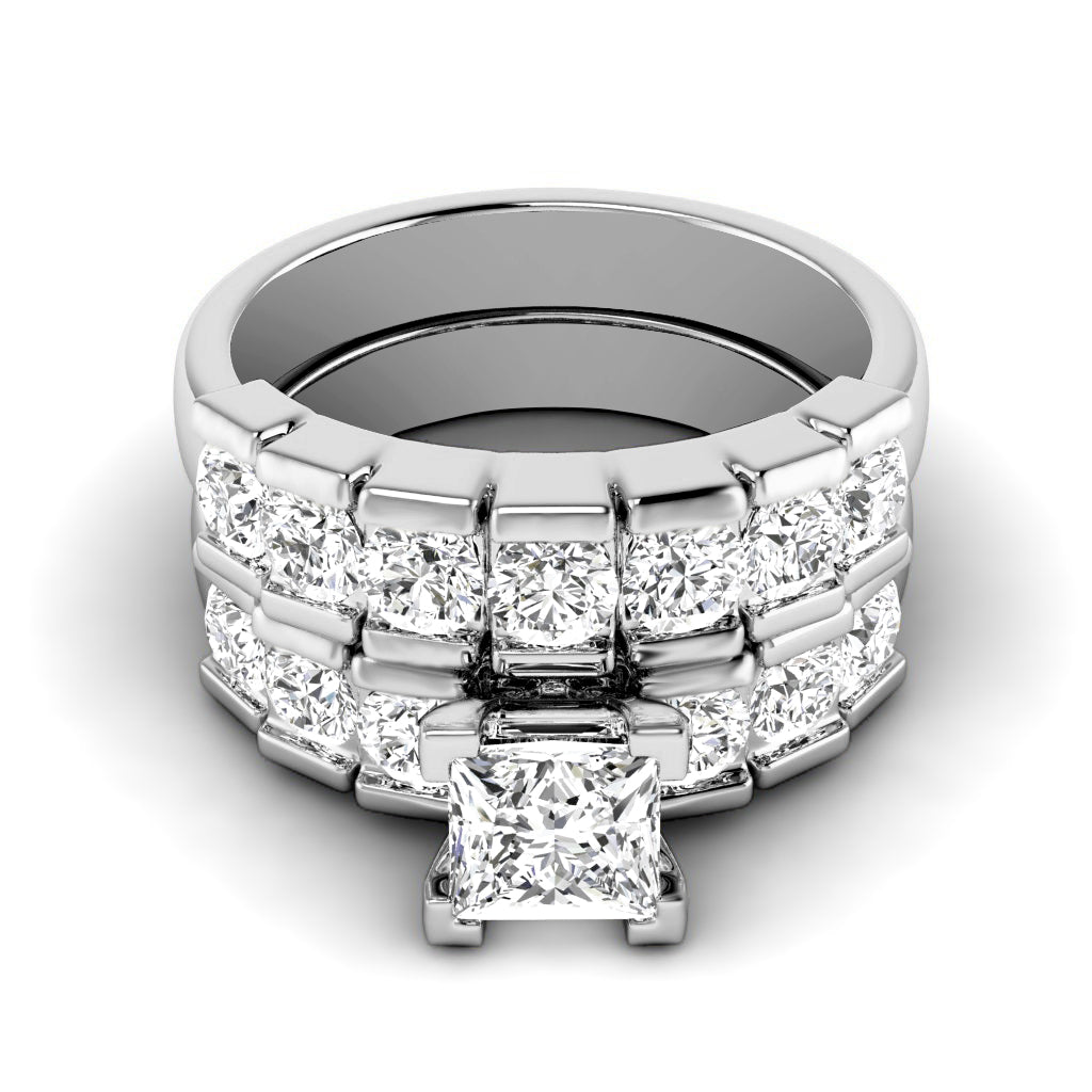 2.35-4.85 CT Round &amp; Princess Cut Lab Grown Diamonds - Bridal Set