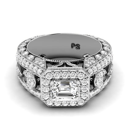 1.30-2.45 CT Round &amp; Emerald Cut Diamonds - Engagement Ring