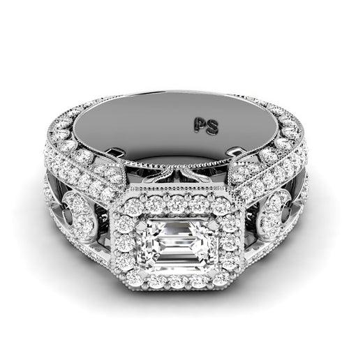 1.30-2.45 CT Round & Emerald Cut Diamonds - Engagement Ring