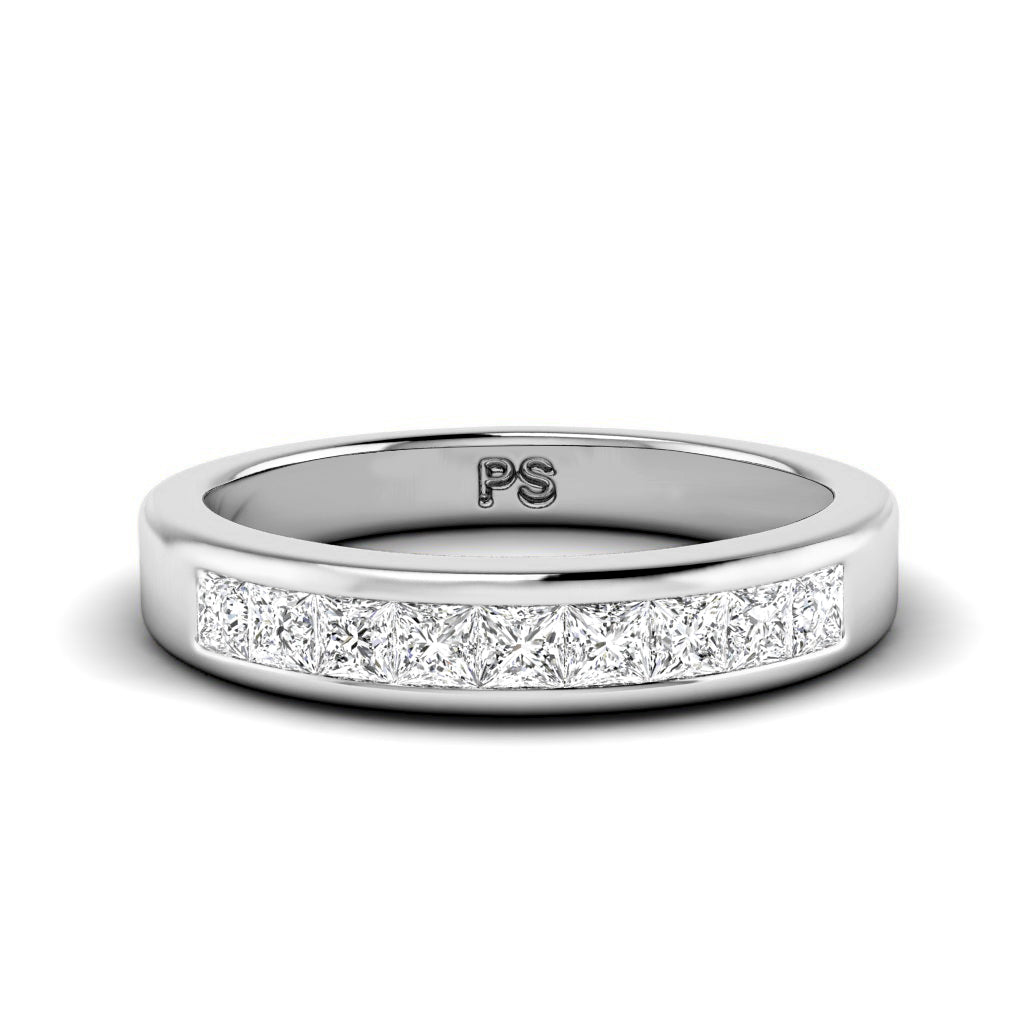 0.65 CT Princess Cut Diamonds - Wedding Band
