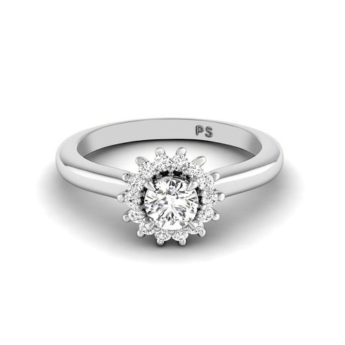 0.20 CT Round Cut Lab Grown Diamonds - Halo Ring - Primestyle.com