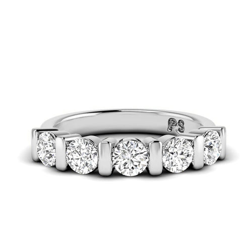 0.80 CT Round Cut Lab Grown Diamonds - Wedding Band - Primestyle.com