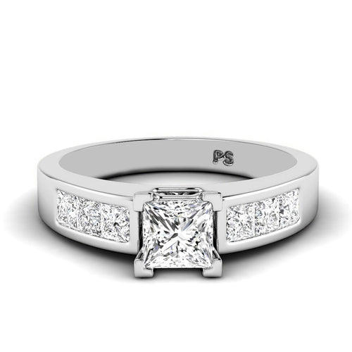 1.15-2.30 CT Princess Cut Natural Diamonds - Engagement Ring
