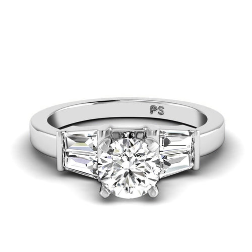 0.90 - 6.40 CT Round & Taper Cut Diamonds - Engagement Ring - Primestyle.com