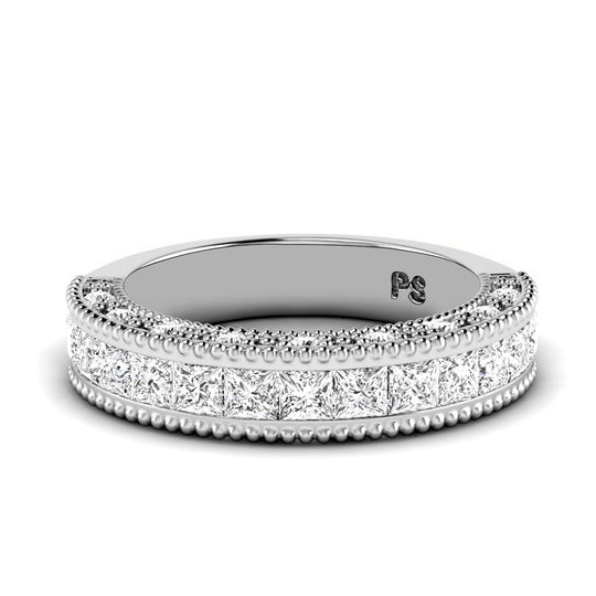 1.50 CT Round & Princess Cut Diamonds - Wedding Band