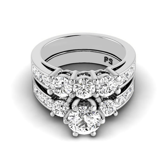 2.30-4.80 CT Round & Princess Cut Lab Grown Diamonds - Bridal Set