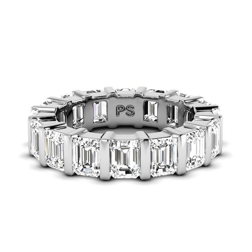 5.50 CT Emerald Cut Natural Diamonds - Eternity Rings