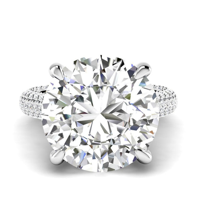 11.90 CT Round Cut Lab Grown Diamonds - Engagement Ring