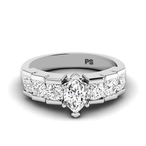 1.20-2.35 CT Round & Marquise Cut Diamonds - Engagement Ring