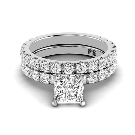 1.75-2.90 CT Round & Princess Cut Diamonds - Bridal Set