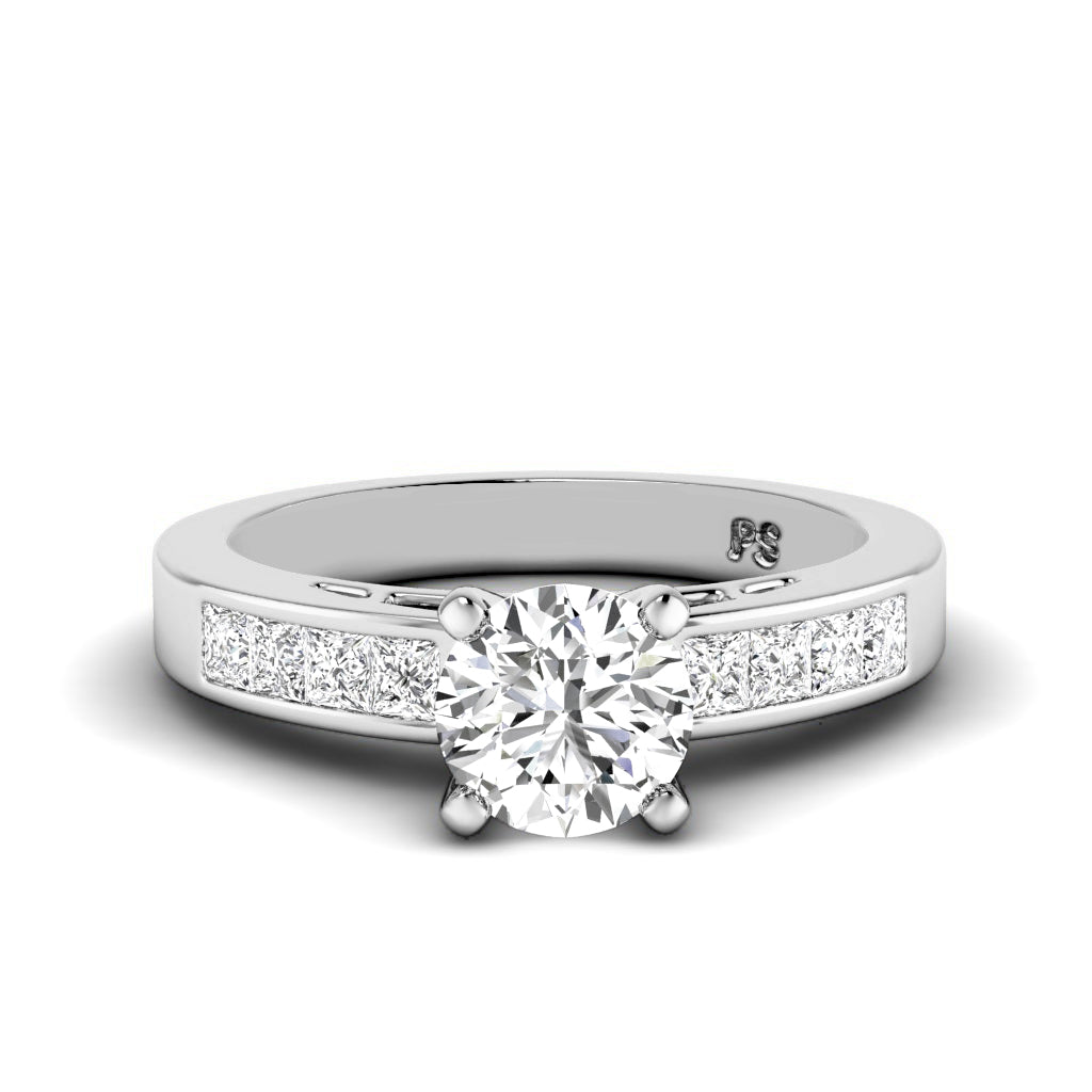 0.85-2.00 CT Princess &amp; Round Cut Diamonds - Engagement Ring