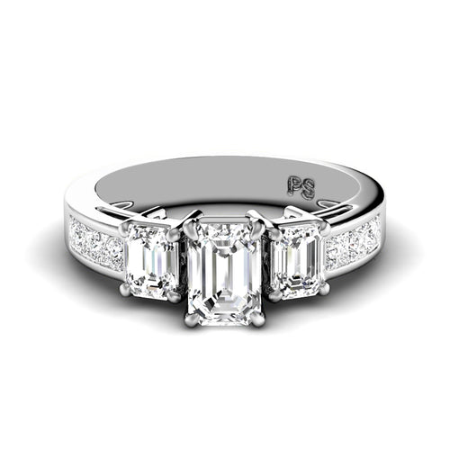 1.70-4.20 CT Princess & Emerald Cut Lab Grown Diamonds - Engagement Ring