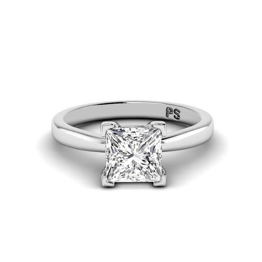 0.35-1.50 CT Princess Cut Diamonds - Solitaire Ring