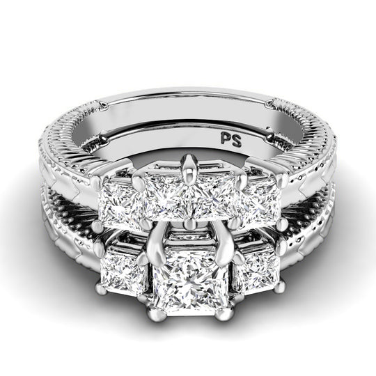 1.60-2.75 CT Princess Cut Diamonds - Bridal Set