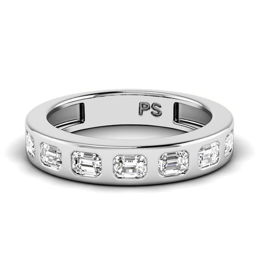 1.50 CT Emerald Cut Lab Grown Diamonds - Mens Wedding Band - Primestyle.com