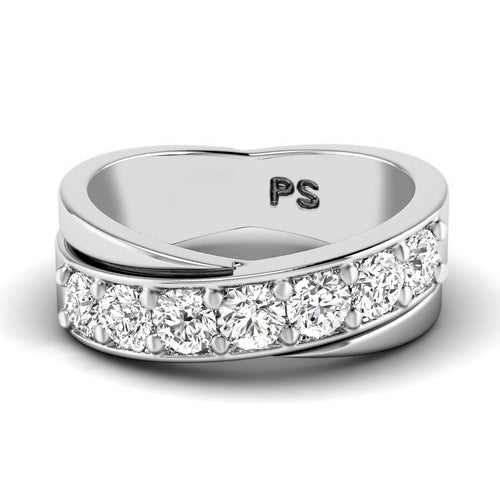 1.20 CT Round Cut Lab Grown Diamonds - Mens Wedding Band - Primestyle.com