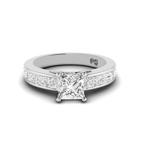 1.60-2.75 CT Princess Cut Natural Diamonds - Engagement Ring