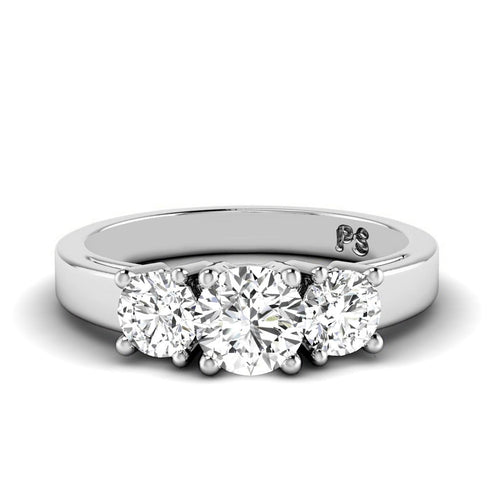 0.50 - 0.80 CT Round Cut Lab Grown Diamonds - Three Stone Ring - Primestyle.com