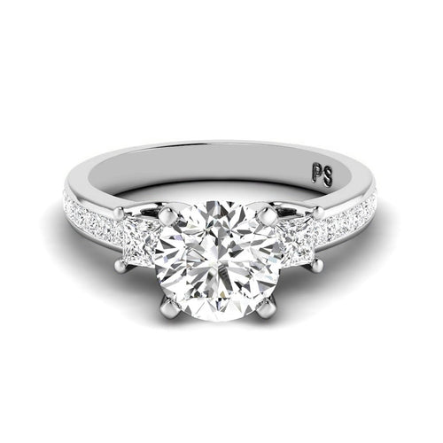 1.25 - 6.75 CT Princess & Round Cut Diamonds - Engagement Ring - Primestyle.com