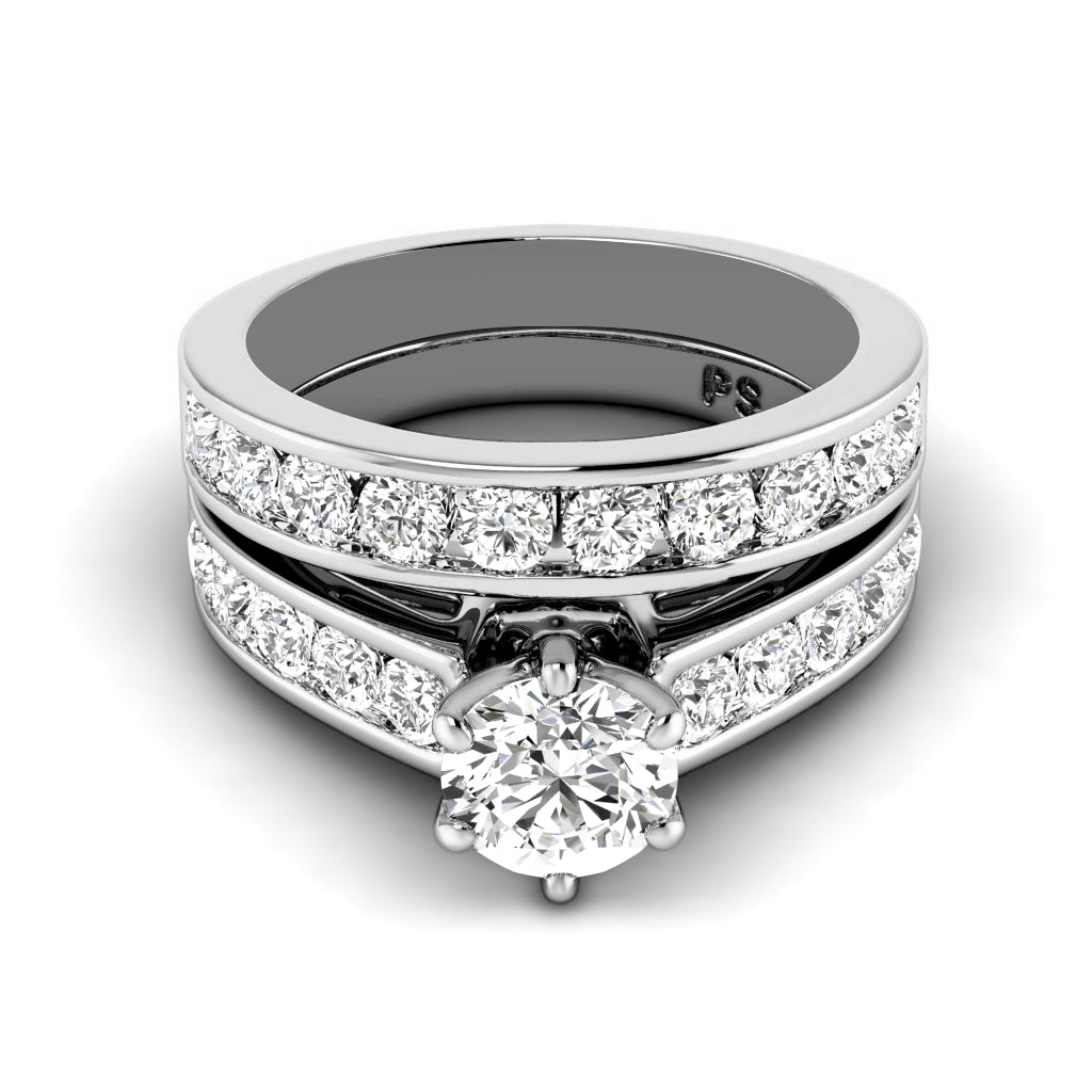 1.95-4.45 CT Round &amp; Princess Cut Lab Grown Diamonds - Bridal Set