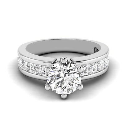 1.40-3.90 CT Princess &amp; Round Cut Lab Grown Diamonds - Engagement Ring