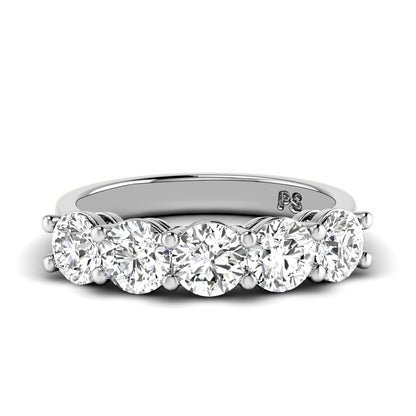 Stunning 2.00 CT Round Cut Diamonds - Wedding Band in 14KT White Gold