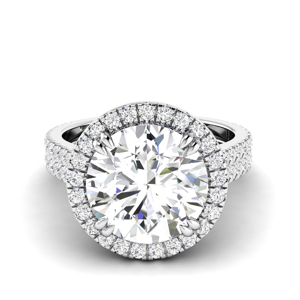 11.65 CT Round Cut Lab Grown Diamonds - Halo Ring