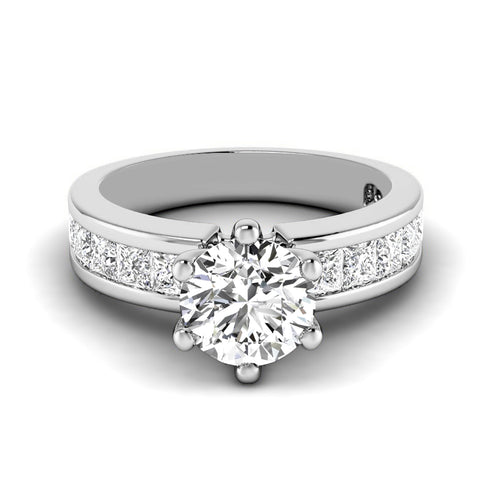 1.25-2.40 CT Princess & Round Cut Diamonds - Engagement Ring