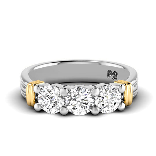 0.70 CT Round Cut Lab Grown Diamonds - Wedding Band