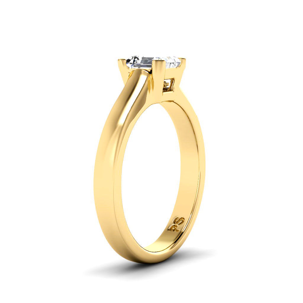 0.35-1.50 CT Ascher Cut Diamonds - Solitaire Ring