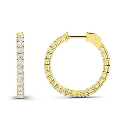 5.50-8.50 CT Princess Cut Diamonds - Hoop and Drop Earrings