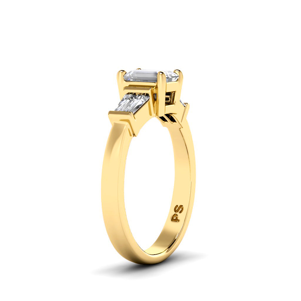 0.90-3.40 CT Taper &amp; Emerald Cut Lab Grown Diamonds - Engagement Ring